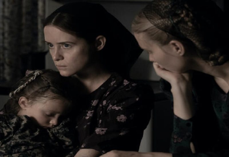 WT_08399_R 
(l-r.) Emily Mitchell stars as Miep, Claire Foy as Salome and Rooney Mara as Ona
 in director Sarah Polley’s film
WOMEN TALKING
An Orion Pictures Release
Photo credit: Michael Gibson
© 2022 Orion Releasing LLC. All Rights Reserved.